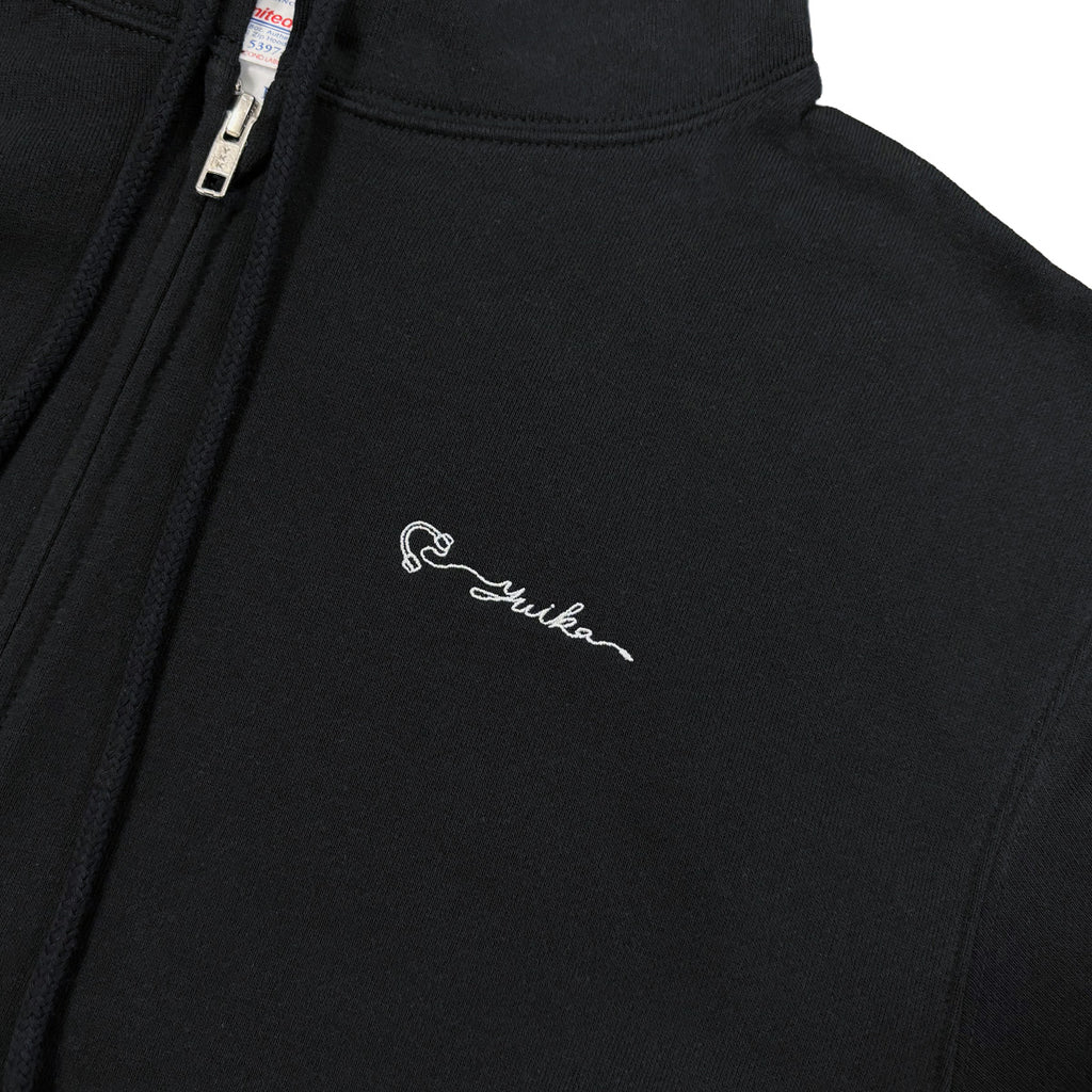 刺繍ジップパーカー ブラック – 『ユイカ』ONLINE STORE