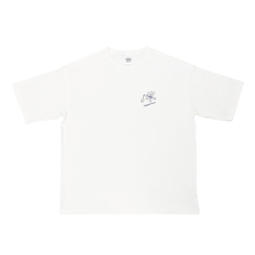 "Agapanthus" big silhouette T-shirt, white