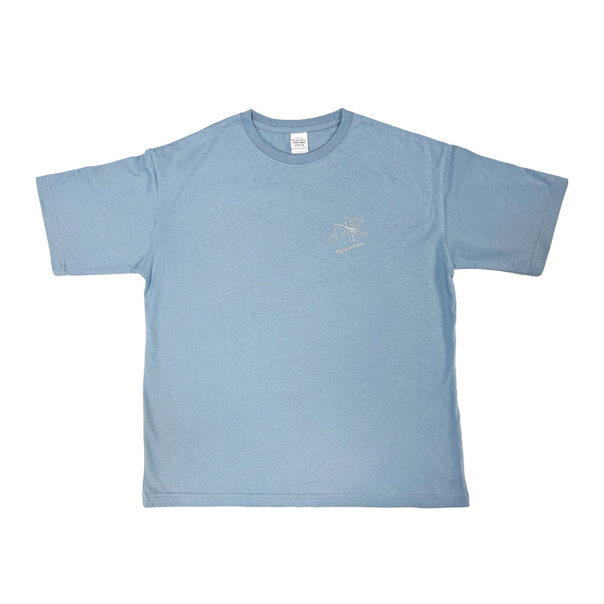 "Agapanthus" Big Silhouette T-shirt Acid Blue