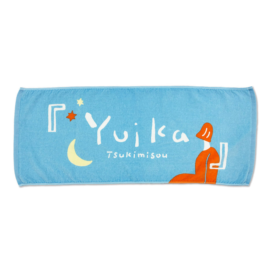 "Tsukimisou" Face Towel Blue