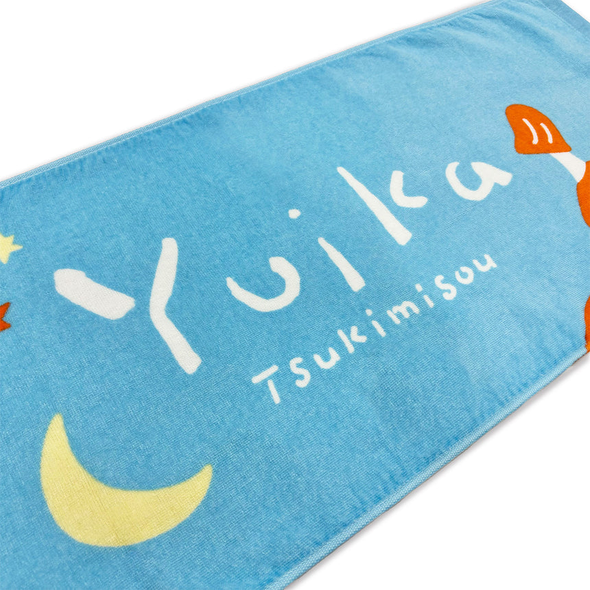 "Tsukimisou" Face Towel Blue