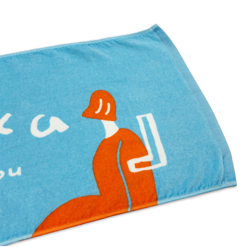 "Tsukimisou" Face Towel Blue