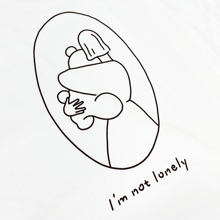 I'm not lonely long T-shirt white