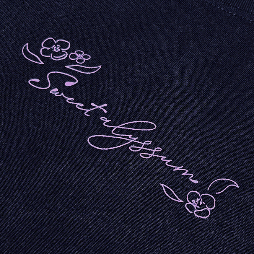 "Sweet alyssum" long T-shirt, navy