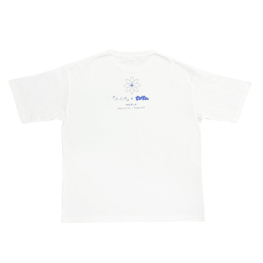 「時計草#1」ビッグシルエットTシャツ　ホワイト